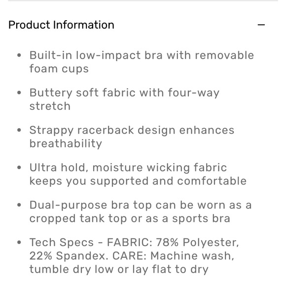 Reebok active 2 piece tank top and leggings size Small NWT - Picture 5 of 16